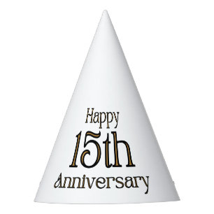 ハッピー15周年記念パーティーハット パーティーハット