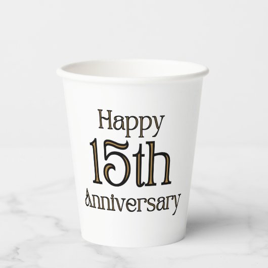 ハッピー15周年記念紙カップ 紙コップ (正面)