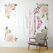 ハッピー15歳の誕生日背景 花の装飾 タペストリー (インサイチュ(横))