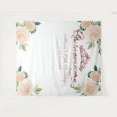 ハッピー15歳の誕生日背景 花の装飾 タペストリー (正面(横))