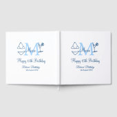 ハッピー15誕生日ブルー追加ネームmonogram bikini ゲストブック (全面)