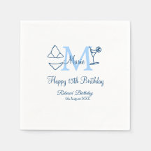 ハッピー15誕生日ブルー追加ネームmonogram bikini