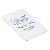 ハッピー15誕生日ブルー追加ネームmonogram bikini マグネット (右側)