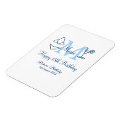 ハッピー15誕生日ブルー追加ネームmonogram bikini マグネット (左側)