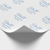 ハッピー15誕生日ブルー追加ネームmonogram bikini ラッピングペーパー (角)