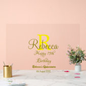 ハッピー15誕生日黄色の追加の名前monogram moder アクリルサイン (ウェディング)