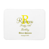 ハッピー15誕生日黄色の追加の名前monogram moder マグネット (横)