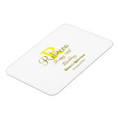 ハッピー15誕生日黄色の追加の名前monogram moder マグネット (左側)