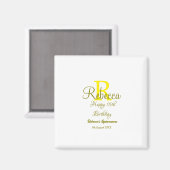 ハッピー15誕生日黄色の追加の名前monogram moder マグネット (正面/裏面)