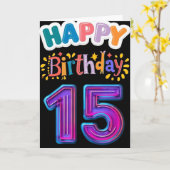 ハッピー15誕生日 カード (黄色い花)