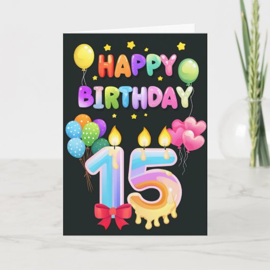 ハッピー15誕生日 カード (正面)