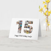 ハッピー15誕生日Number 15カスタムフォトコラージュ カード (黄色い花)