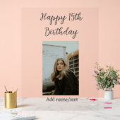 ハッピー15th誕生日を追加する名前フォト文字 モダン アクリルサイン (ウェディング)
