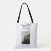 ハッピー15th誕生日を追加する名前フォト文字 モダン トートバッグ (裏面)
