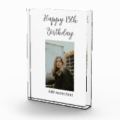 ハッピー15th誕生日を追加する名前フォト文字 モダン フォトブロック (右)