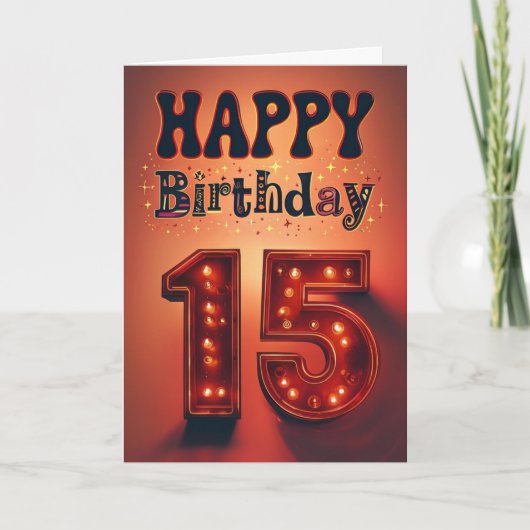 ハッピー15th誕生日カード カード (正面)