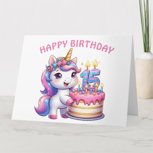 ハッピー15th誕生日カード カード (正面)