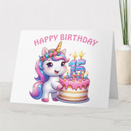 ハッピー15th誕生日カード カード