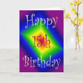 ハッピー15th誕生日カード カード (黄色い花)