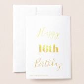 ハッピー16誕生日カスタム年令Sweet sixteen 箔カード (裏面封筒付き)