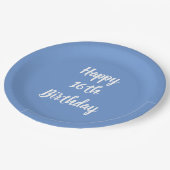 ハッピー16誕生日コーンフラワーブルーカスタムキュート ペーパープレート (アングル)