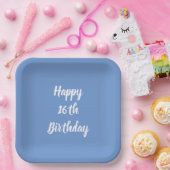 ハッピー16誕生日コーンフラワーブルーカスタムパーティー ペーパープレート (パーティー)