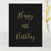 ハッピー16誕生日ゴールデンイエローカスタムエージブラック カード (黄色い花)