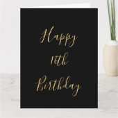 ハッピー16誕生日ゴールデンイエローカスタムエージブラック カード (正面)
