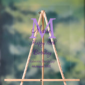 ハッピー16誕生日パープル追加の名前monogram moder アクリルサイン (ニュートラル)