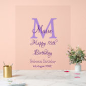 ハッピー16誕生日パープル追加の名前monogram moder アクリルサイン (ウェディング)
