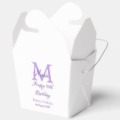 ハッピー16誕生日パープル追加の名前monogram moder フェイバーボックス (見開き)