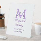ハッピー16誕生日パープル追加の名前monogram moder 台座サイン (インサイチュ)