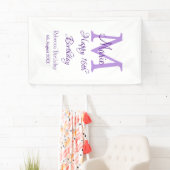 ハッピー16誕生日パープル追加の名前monogram moder 横断幕 (インサイチュ)