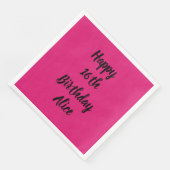 ハッピー16誕生日ピンクブラック名前をカスタムする ガーリー (コーナー)