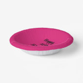 ハッピー16誕生日ピンクブラック名前をカスタムする ガーリー ペーパーボウル (傾斜あり)