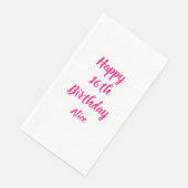 ハッピー16誕生日ピンクホワイト名前をカスタムする ガーリー (コーナー)