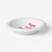 ハッピー16誕生日ピンクホワイト名前をカスタムする ガーリー ペーパーボウル (傾斜あり)