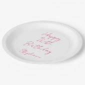 ハッピー16誕生日ピンクホワイト16 2024 ペーパープレート (アングル)