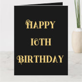 ハッピー16誕生日金ゴールドイエロー16歳カスタム時代 カード (正面)