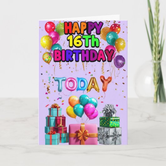 ハッピー16誕生日 カード (正面)