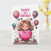 ハッピー16誕生日 カード (黄色い花)