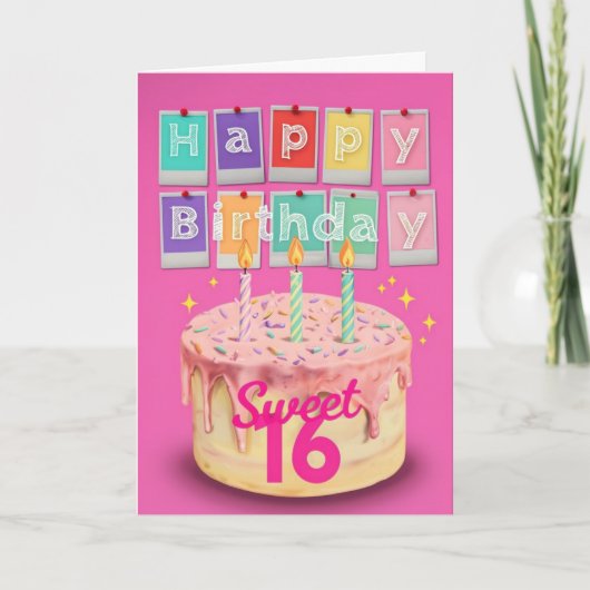 ハッピー16誕生日 カード (正面)