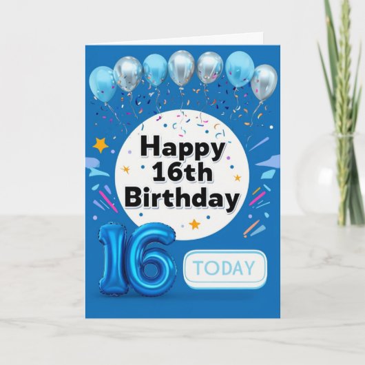 ハッピー16誕生日 カード (正面)