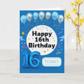 ハッピー16誕生日 カード (黄色い花)