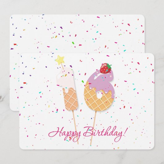 ハッピー16誕生日 シーズンカード (正面/裏面)