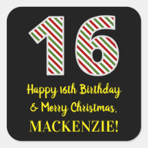 ハッピー16誕生日&メリークリスマス，名前をカスタムする