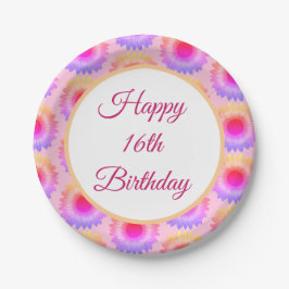 ハッピー16th誕生日紙プレート ペーパープレート