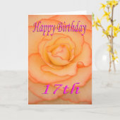 ハッピー17誕生日花 カード (黄色い花)