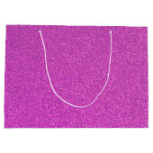 ハッピー17誕生日金ゴールドクラウンピンクグリッターカスタム ラージペーパーバッグ (裏面)