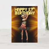 ハッピー17誕生日10代の若者スターステージ開発 カード (正面)